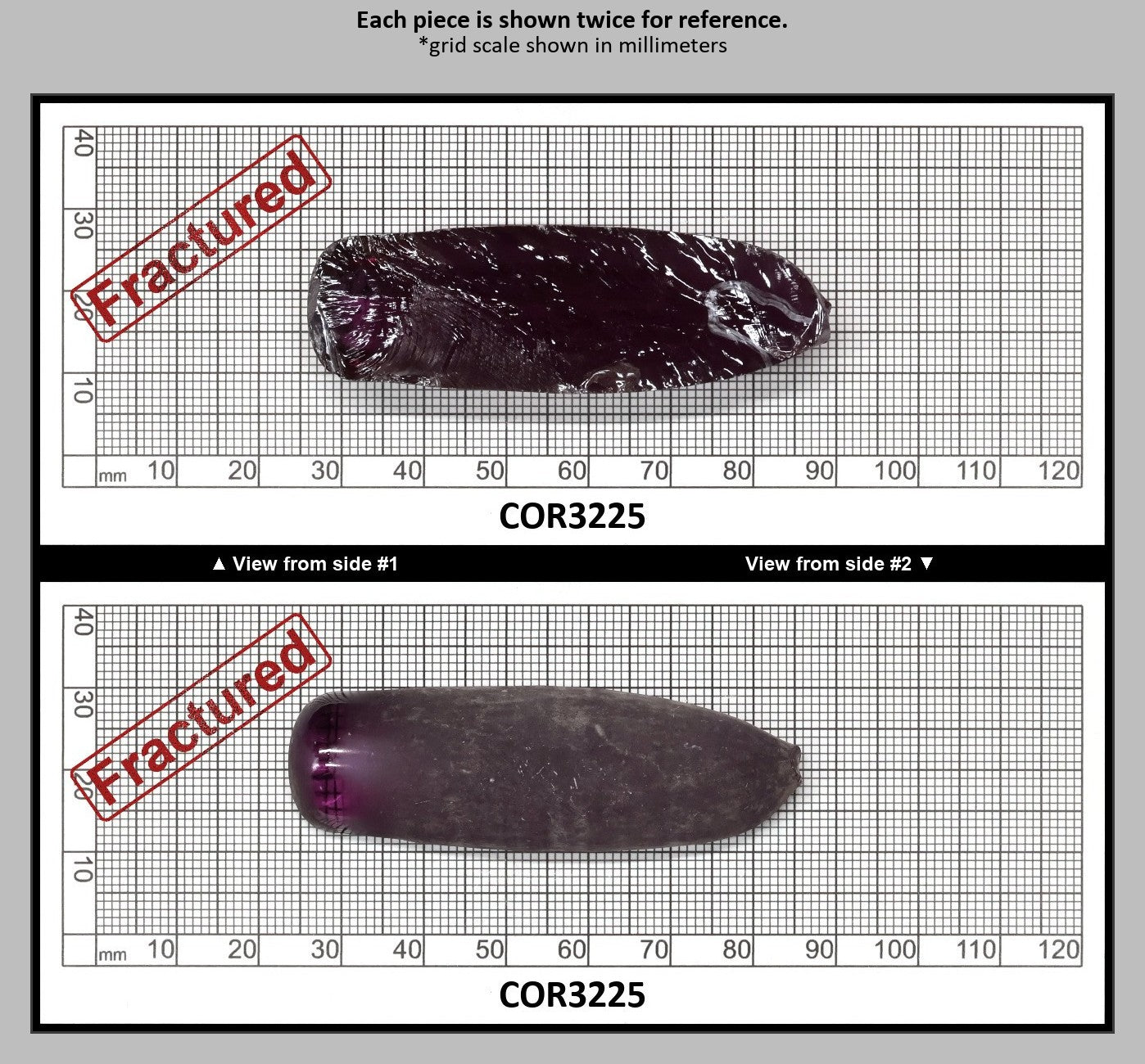 Alexandrite #46 Colored Lab Created Corundum Sapphire Faceting Rough for Gem Cutting - Various Sizes - Split Boule : COR3225