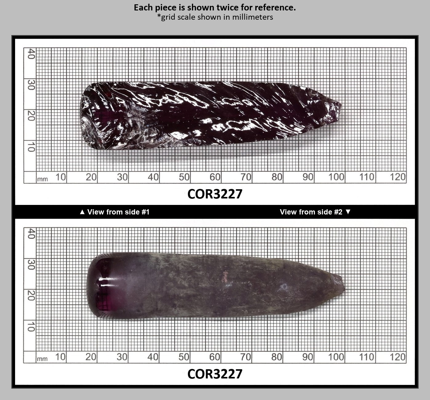 Alexandrite #46 Colored Lab Created Corundum Sapphire Faceting Rough for Gem Cutting - Various Sizes - Split Boule : COR3227