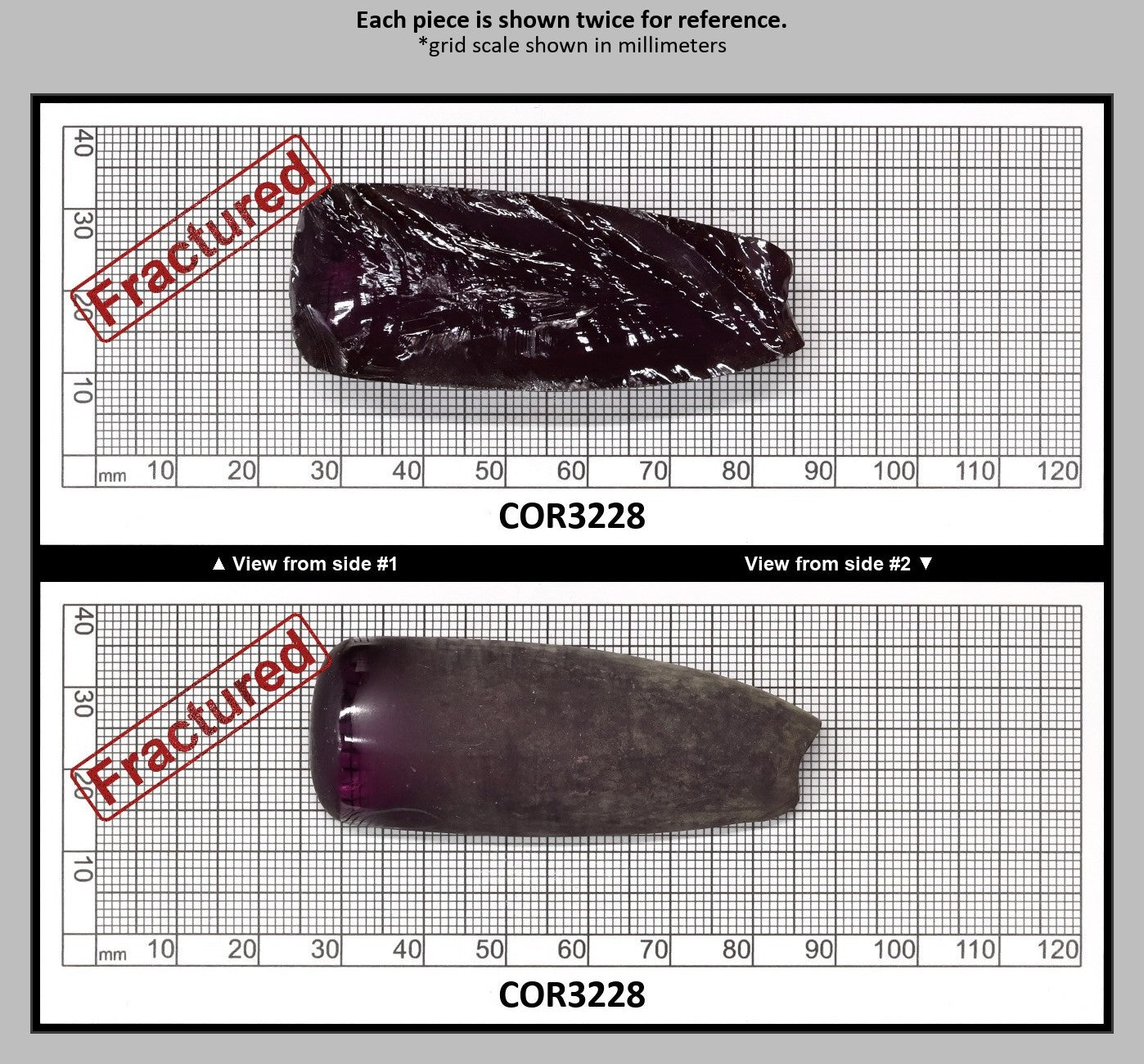 Alexandrite #46 Colored Lab Created Corundum Sapphire Faceting Rough for Gem Cutting - Various Sizes - Split Boule : COR3228