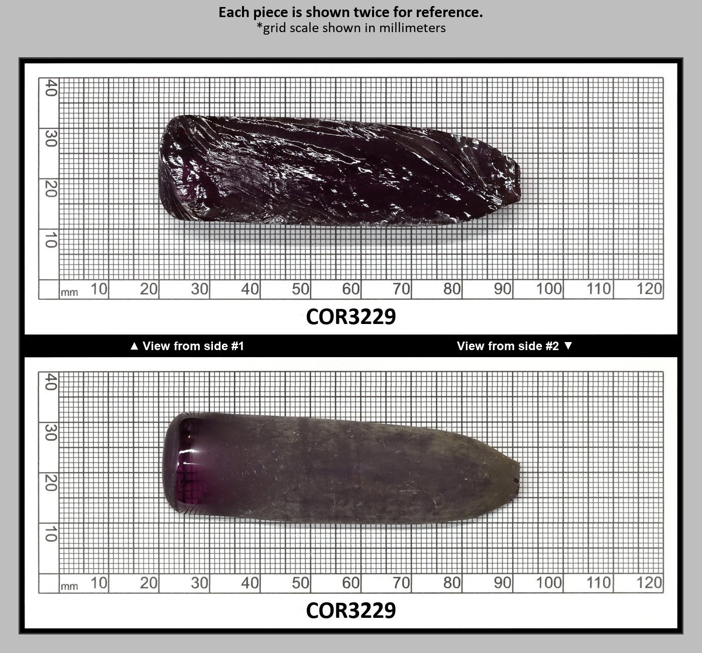 Alexandrite #46 Colored Lab Created Corundum Sapphire Faceting Rough for Gem Cutting - Various Sizes - Split Boule : COR3229