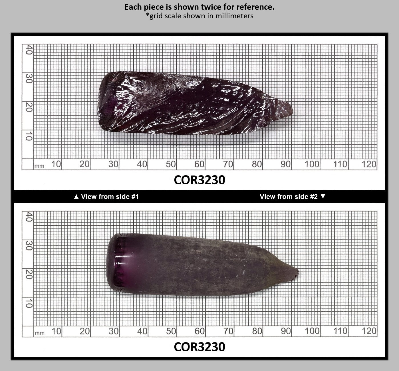 Alexandrite #46 Colored Lab Created Corundum Sapphire Faceting Rough for Gem Cutting - Various Sizes - Split Boule : COR3230