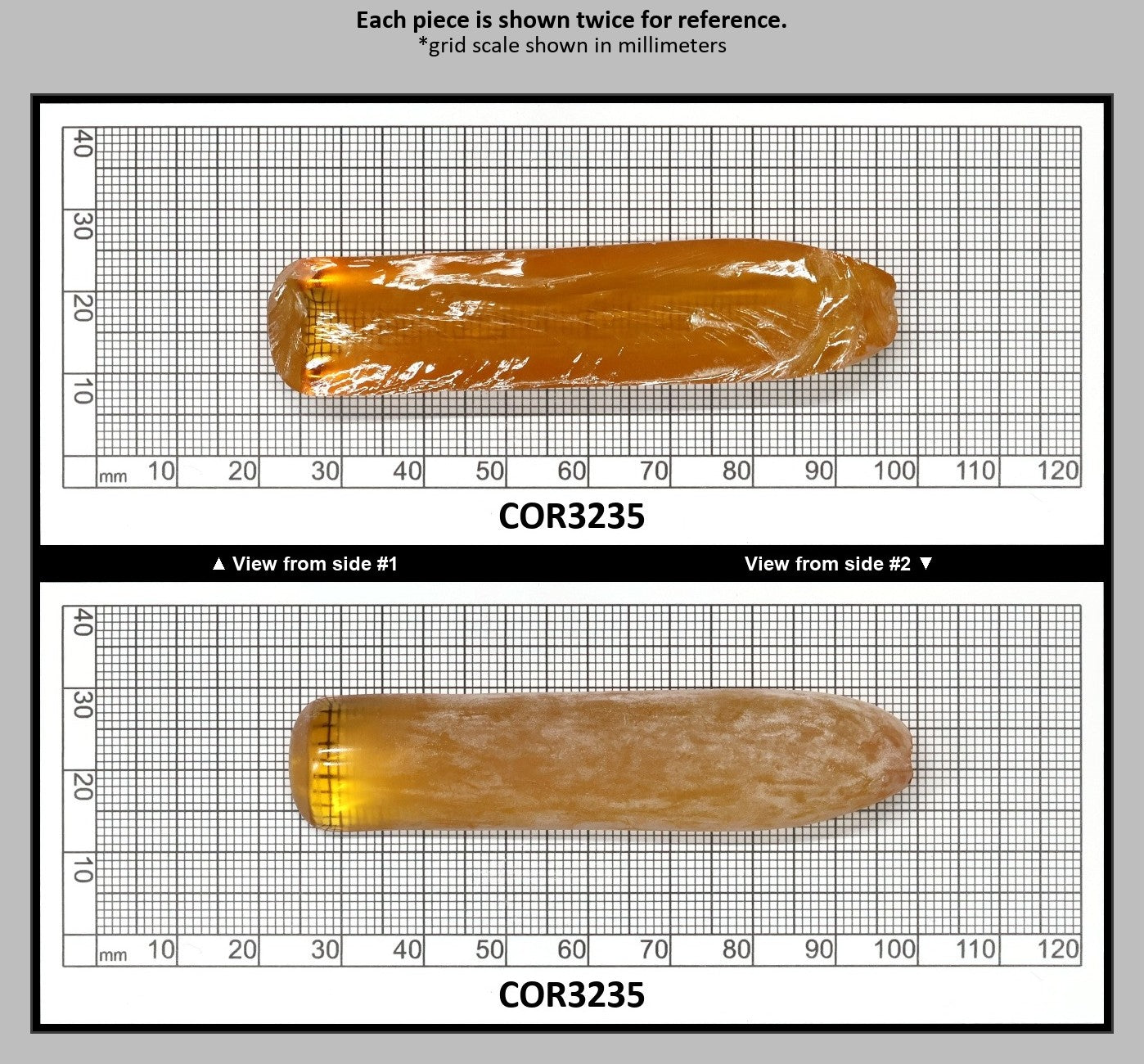 Djeva Gold #21SP Lab Created Corundum Sapphire Faceting Rough for Gem Cutting - DISCONTINUED - Various Sizes - Split Boule : COR3235