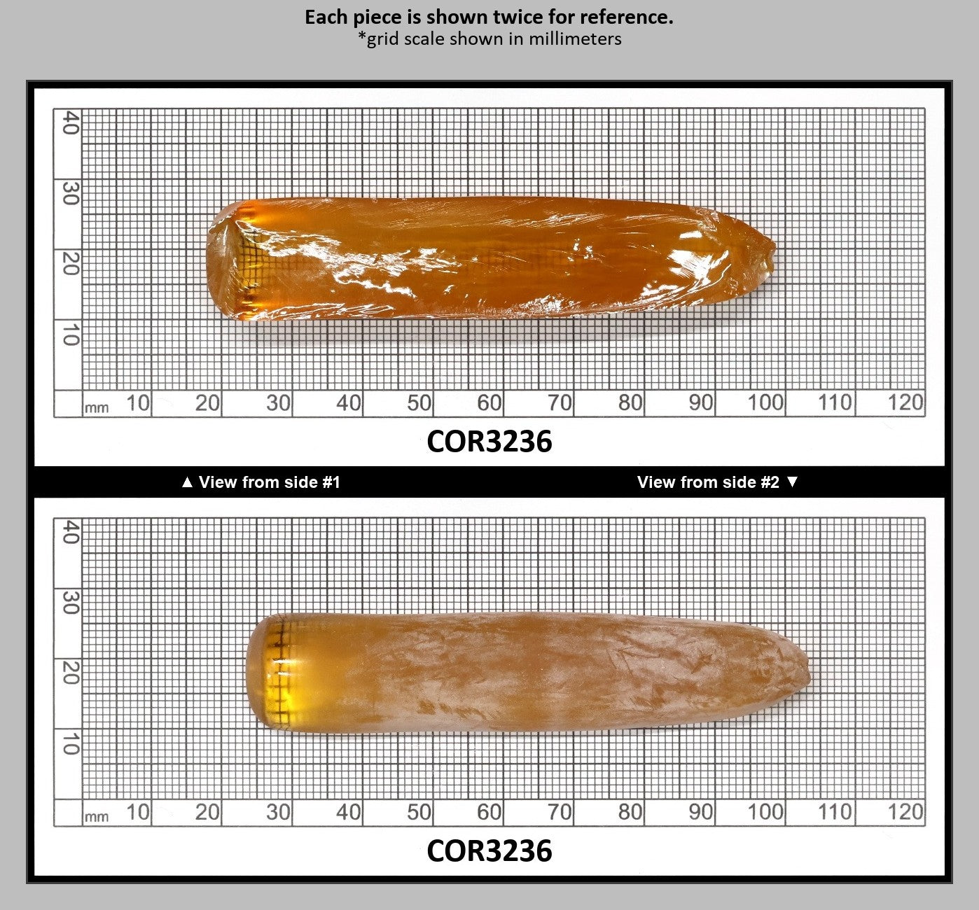 Djeva Gold #21SP Lab Created Corundum Sapphire Faceting Rough for Gem Cutting - DISCONTINUED - Various Sizes - Split Boule : COR3236