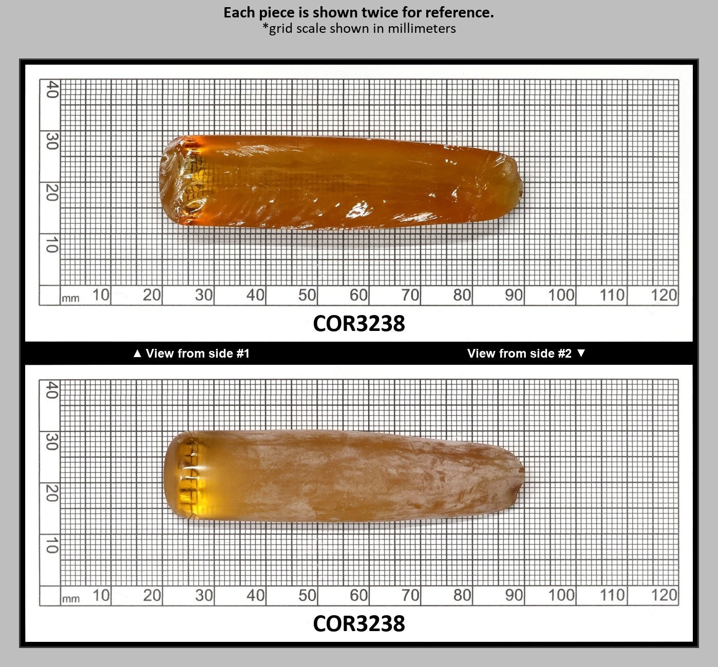 Djeva Gold #21SP Lab Created Corundum Sapphire Faceting Rough for Gem Cutting - DISCONTINUED - Various Sizes - Split Boule : COR3238