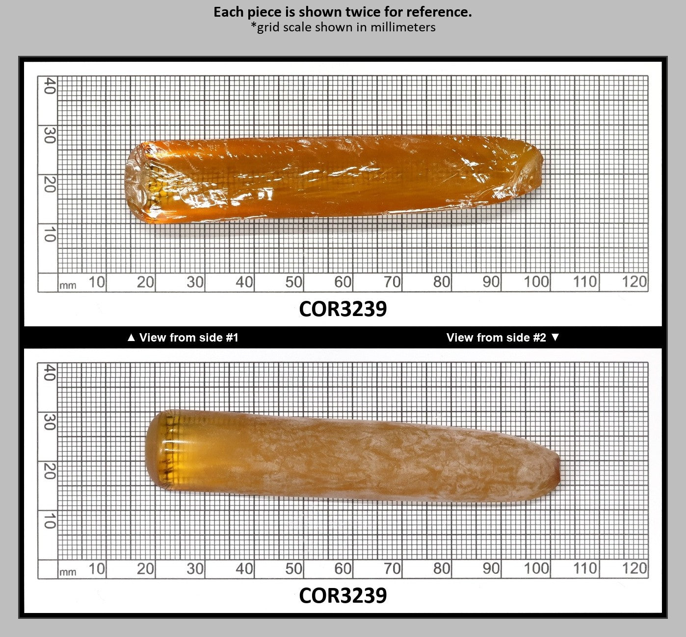 Djeva Gold #21SP Lab Created Corundum Sapphire Faceting Rough for Gem Cutting - DISCONTINUED - Various Sizes - Split Boule : COR3239