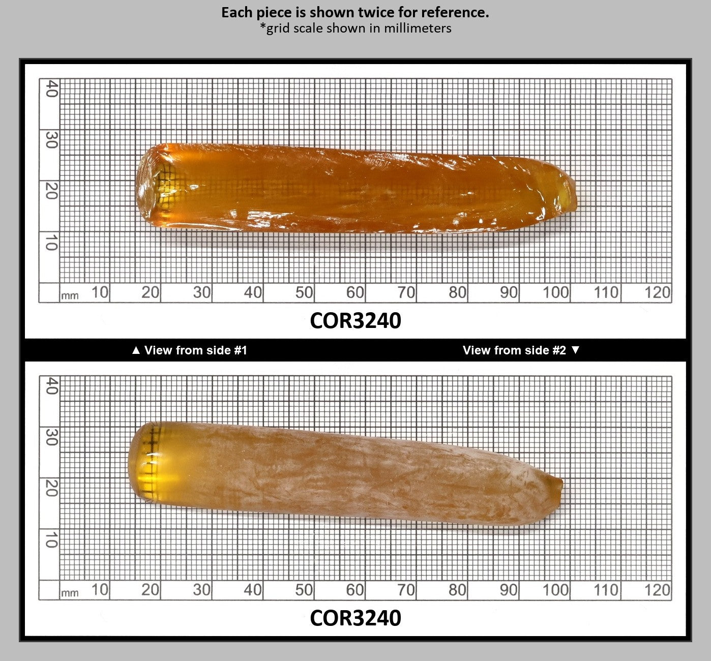 Djeva Gold #21SP Lab Created Corundum Sapphire Faceting Rough for Gem Cutting - DISCONTINUED - Various Sizes - Split Boule : COR3240