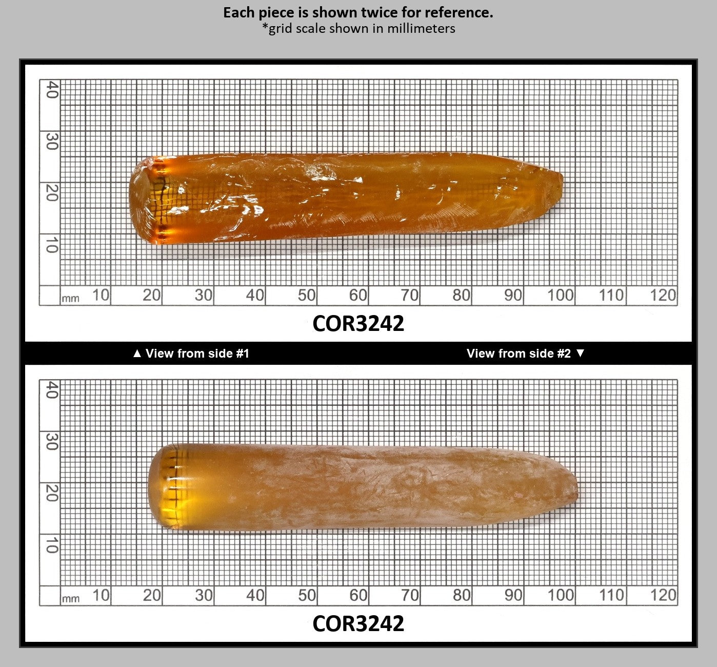 Djeva Gold #21SP Lab Created Corundum Sapphire Faceting Rough for Gem Cutting - DISCONTINUED - Various Sizes - Split Boule : COR3242