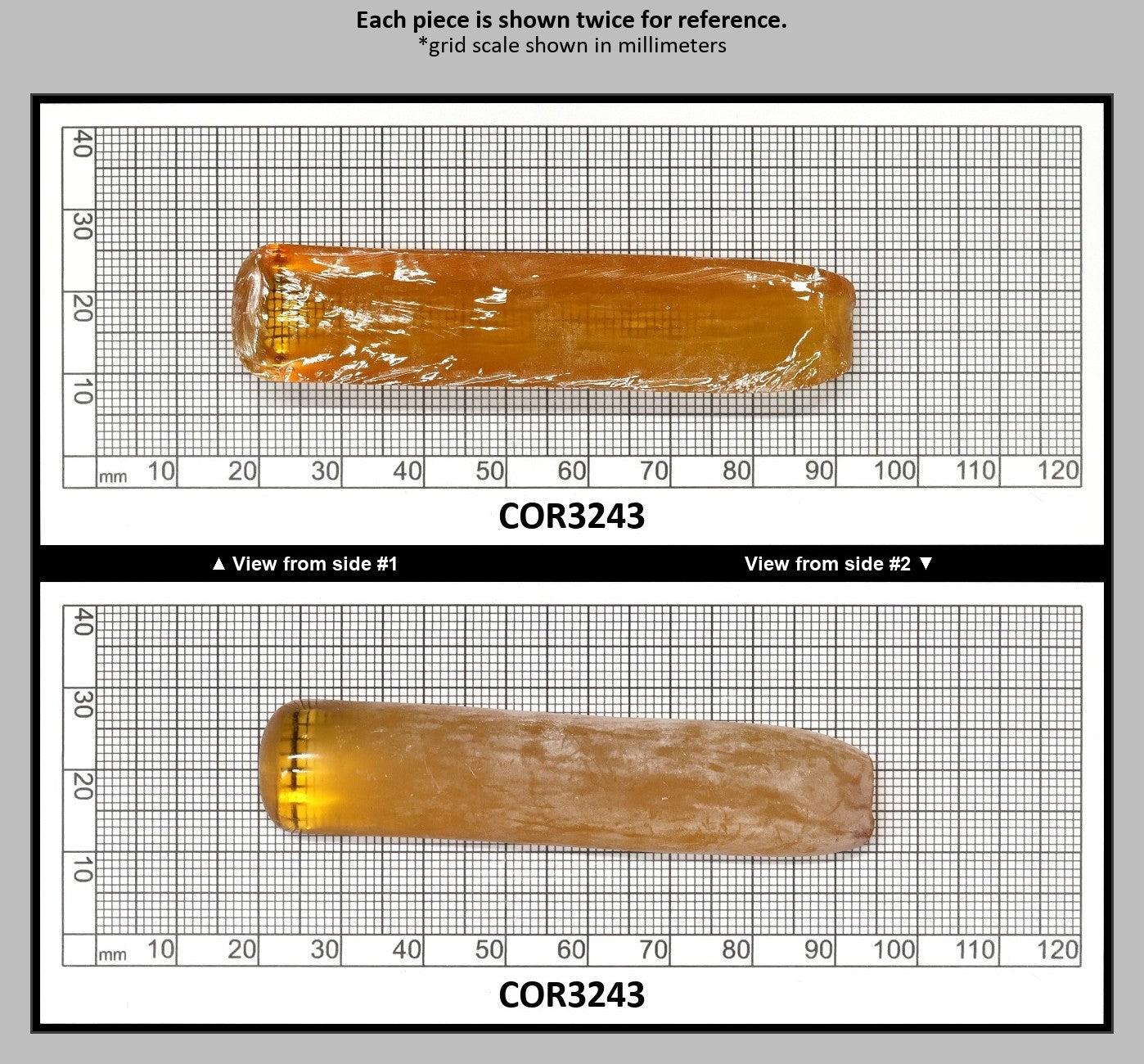 Djeva Gold #21SP Lab Created Corundum Sapphire Faceting Rough for Gem Cutting - DISCONTINUED - Various Sizes - Split Boule : COR3243