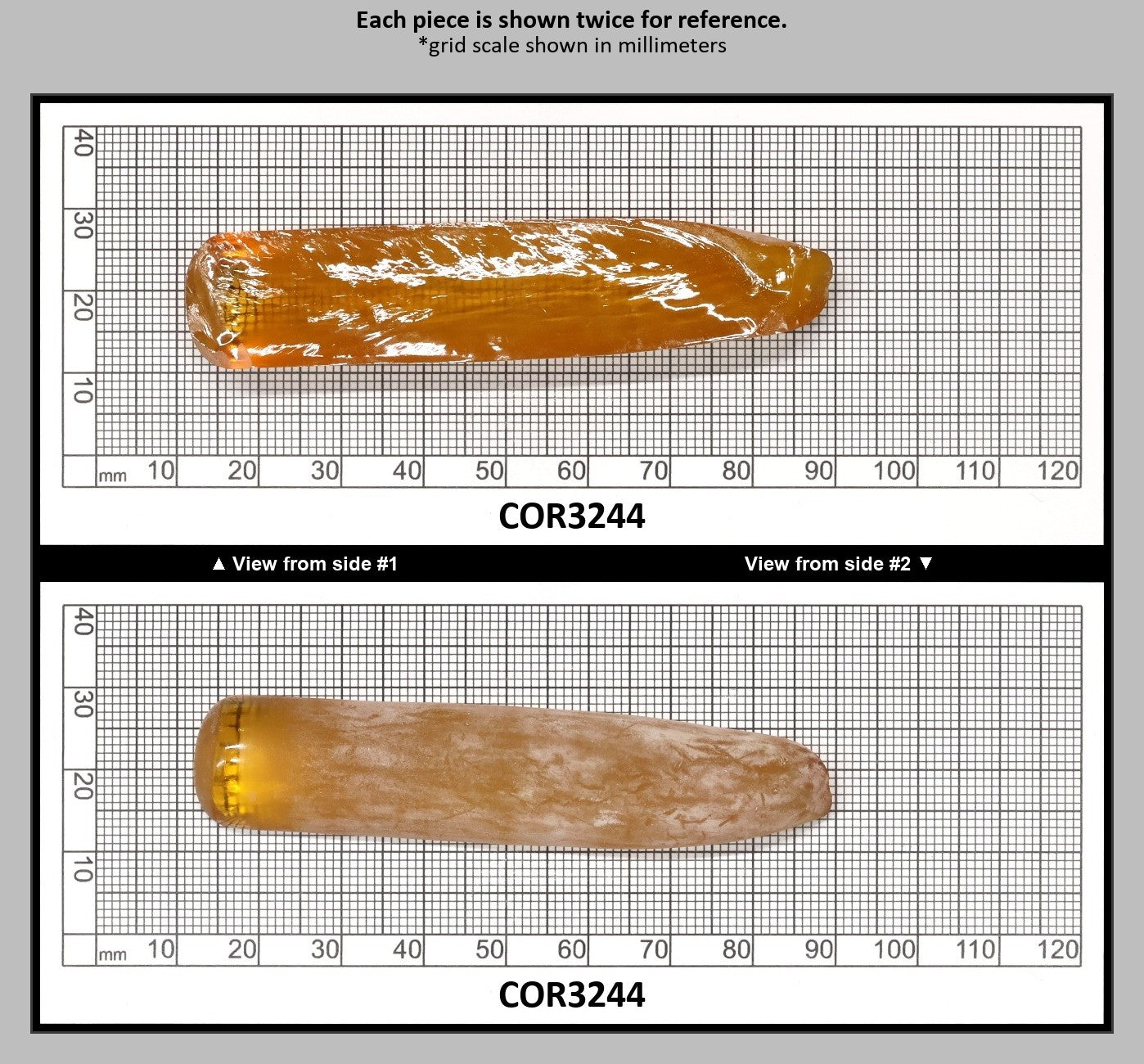 Djeva Gold #21SP Lab Created Corundum Sapphire Faceting Rough for Gem Cutting - DISCONTINUED - Various Sizes - Split Boule : COR3244