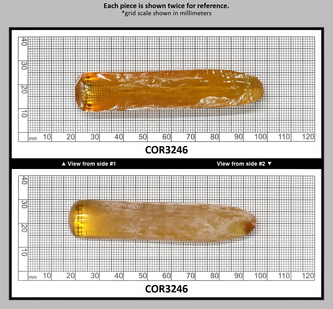 Djeva Gold #21SP Lab Created Corundum Sapphire Faceting Rough for Gem Cutting - DISCONTINUED - Various Sizes - Split Boule : COR3246
