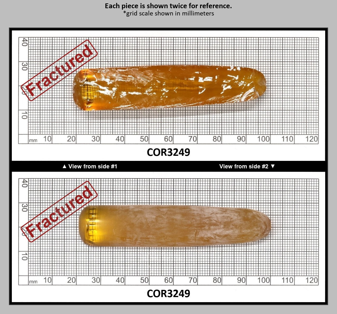 Djeva Gold #21SP Lab Created Corundum Sapphire Faceting Rough for Gem Cutting - DISCONTINUED - Various Sizes - Split Boule : COR3249