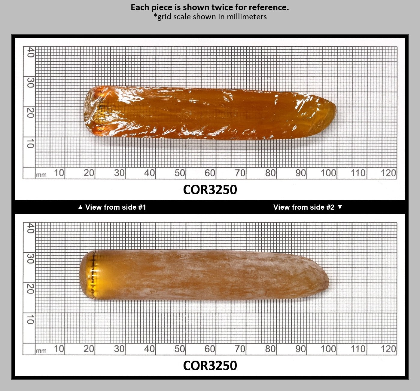 Djeva Gold #21SP Lab Created Corundum Sapphire Faceting Rough for Gem Cutting - DISCONTINUED - Various Sizes - Split Boule : COR3250