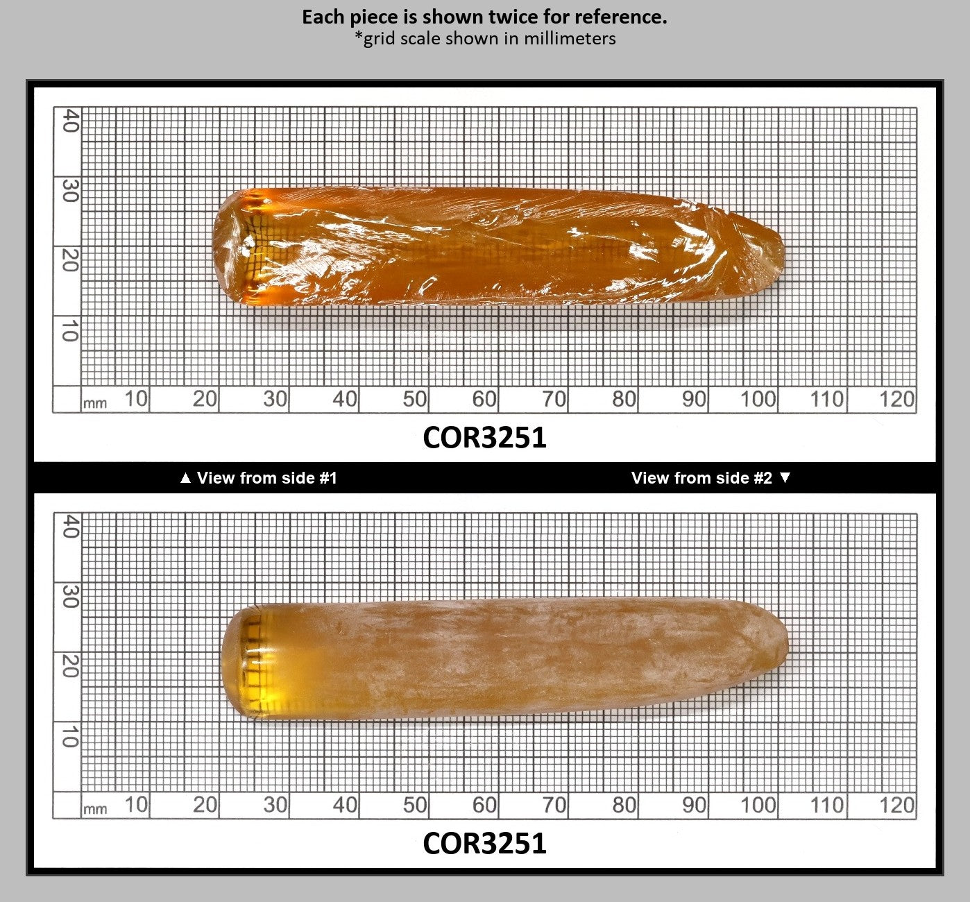 Djeva Gold #21SP Lab Created Corundum Sapphire Faceting Rough for Gem Cutting - DISCONTINUED - Various Sizes - Split Boule : COR3251