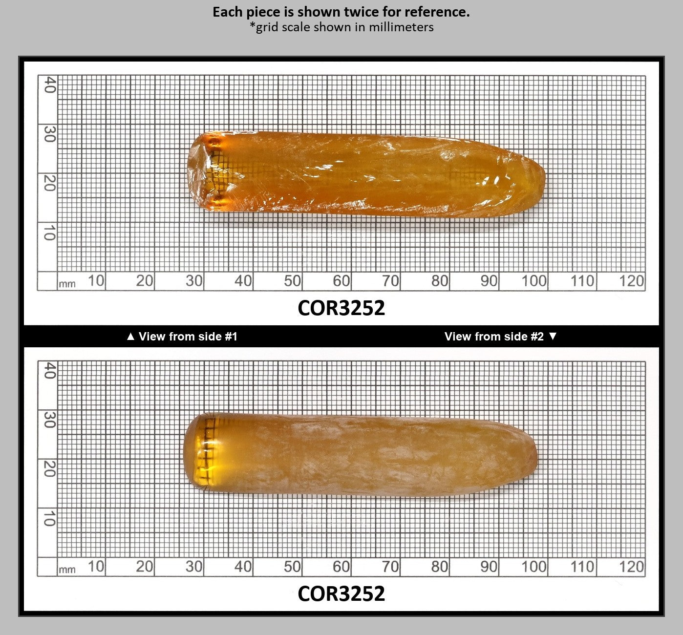 Djeva Gold #21SP Lab Created Corundum Sapphire Faceting Rough for Gem Cutting - DISCONTINUED - Various Sizes - Split Boule : COR3252