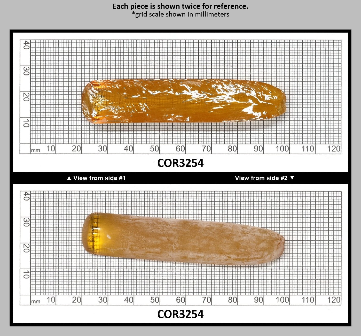 Djeva Gold #21SP Lab Created Corundum Sapphire Faceting Rough for Gem Cutting - DISCONTINUED - Various Sizes - Split Boule : COR3254