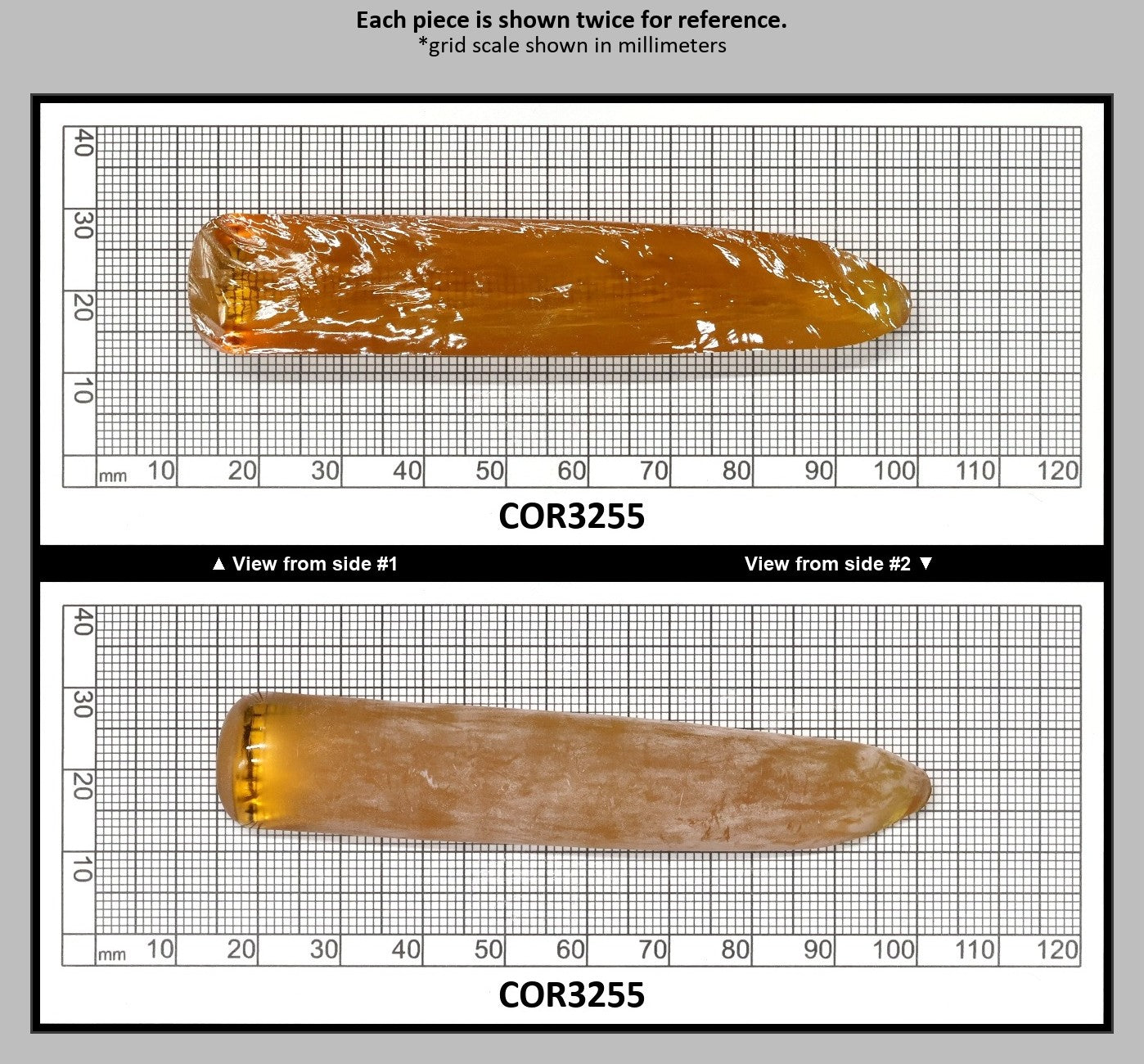 Djeva Gold #21SP Lab Created Corundum Sapphire Faceting Rough for Gem Cutting - DISCONTINUED - Various Sizes - Split Boule : COR3255