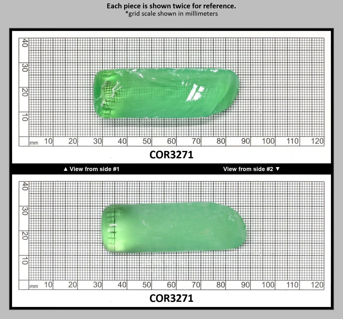 Light Green #73 Lab Created Corundum Sapphire Faceting Rough for Gem Cutting - Various Sizes - Split Boule : COR3271