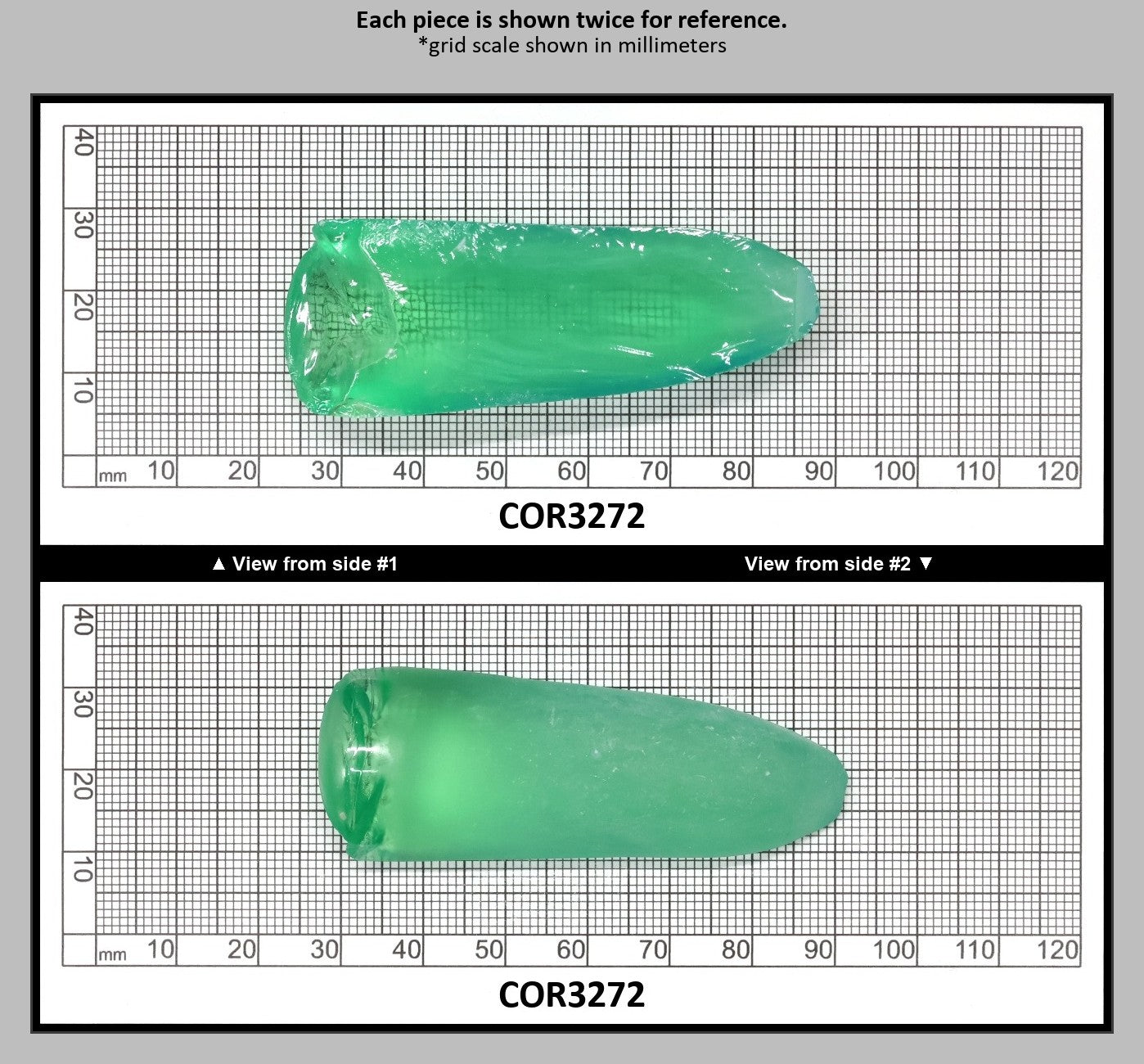 Light Green #73 Lab Created Corundum Sapphire Faceting Rough for Gem Cutting - Various Sizes - Split Boule : COR3272
