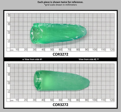 Light Green #73 Lab Created Corundum Sapphire Faceting Rough for Gem Cutting - Various Sizes - Split Boule : COR3272