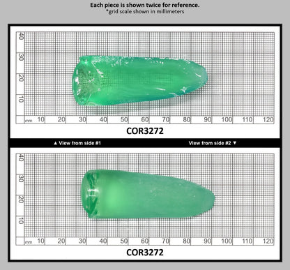 Light Green #73 Lab Created Corundum Sapphire Faceting Rough for Gem Cutting - Various Sizes - Split Boule : COR3272