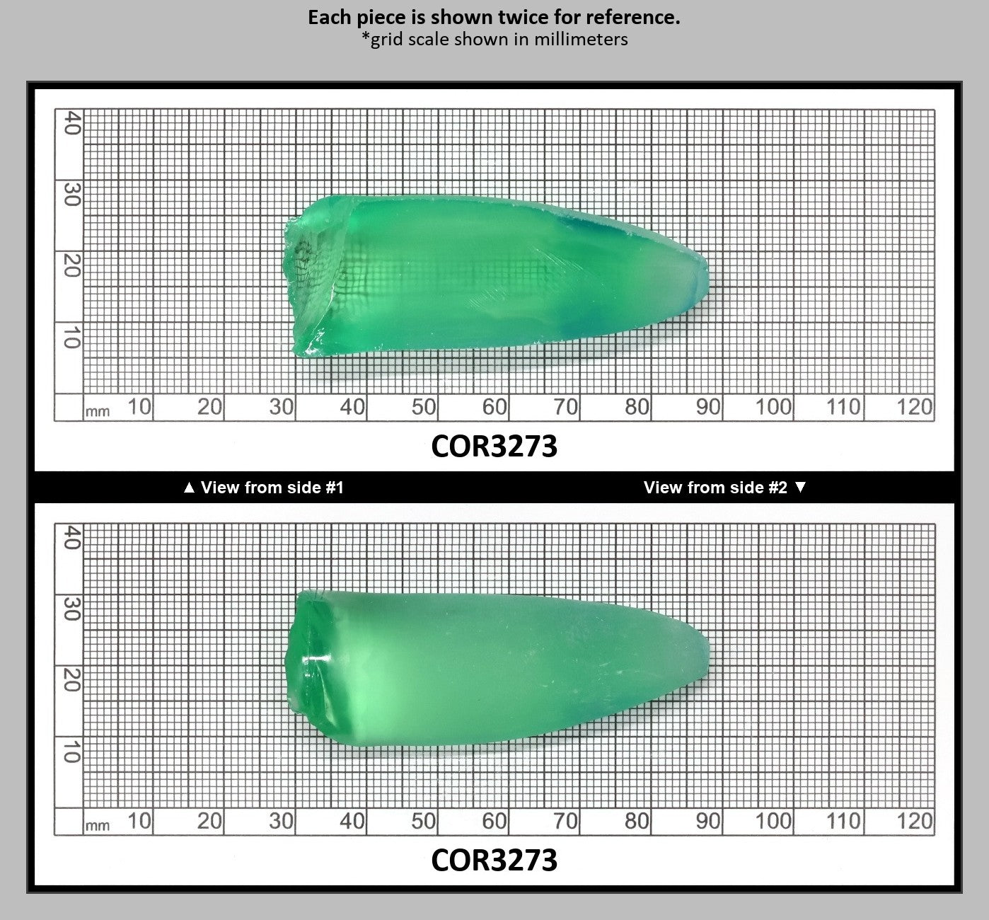 Light Green #73 Lab Created Corundum Sapphire Faceting Rough for Gem Cutting - Various Sizes - Split Boule : COR3273