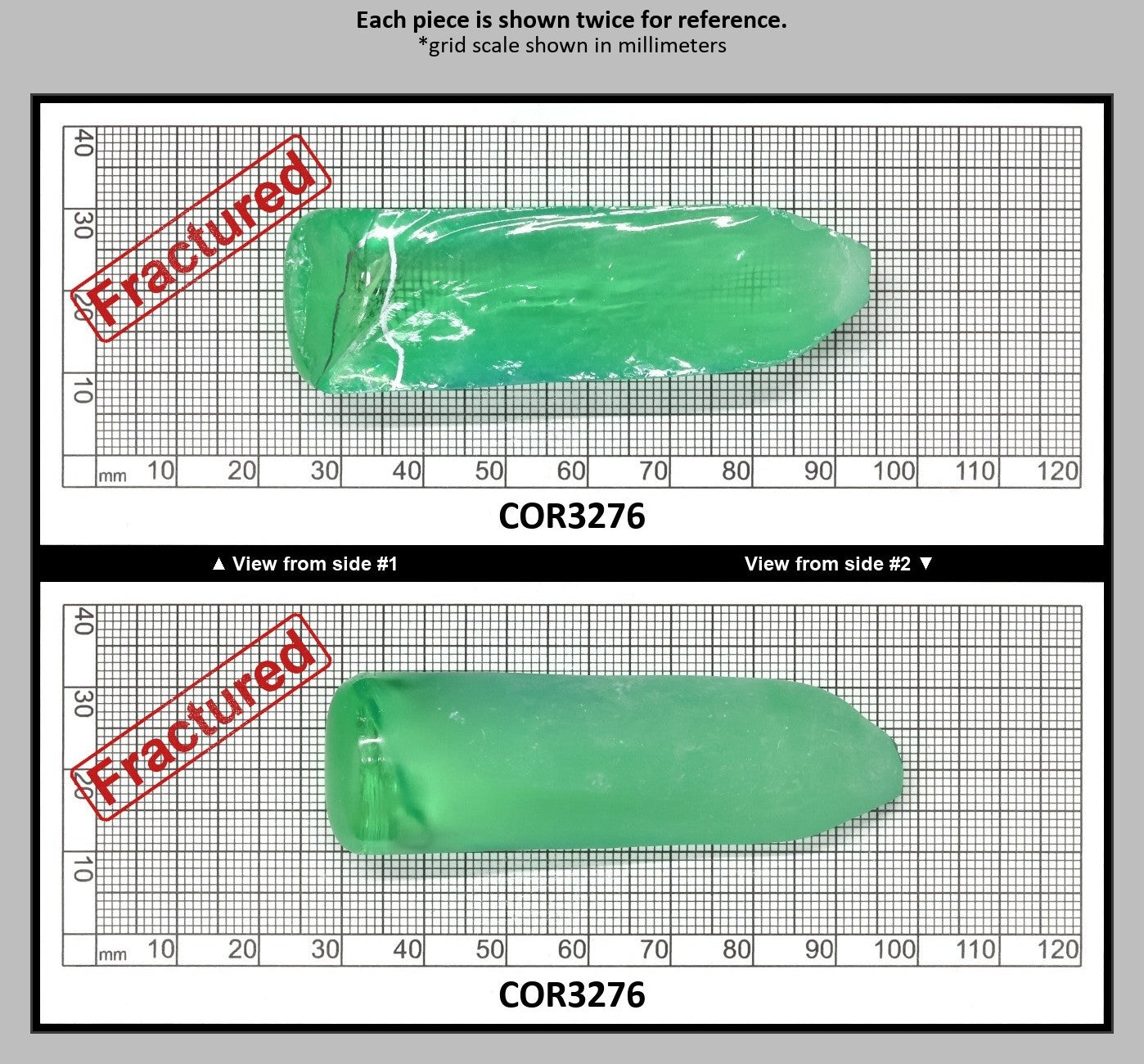 Light Green #73 Lab Created Corundum Sapphire Faceting Rough for Gem Cutting - Various Sizes - Split Boule : COR3276