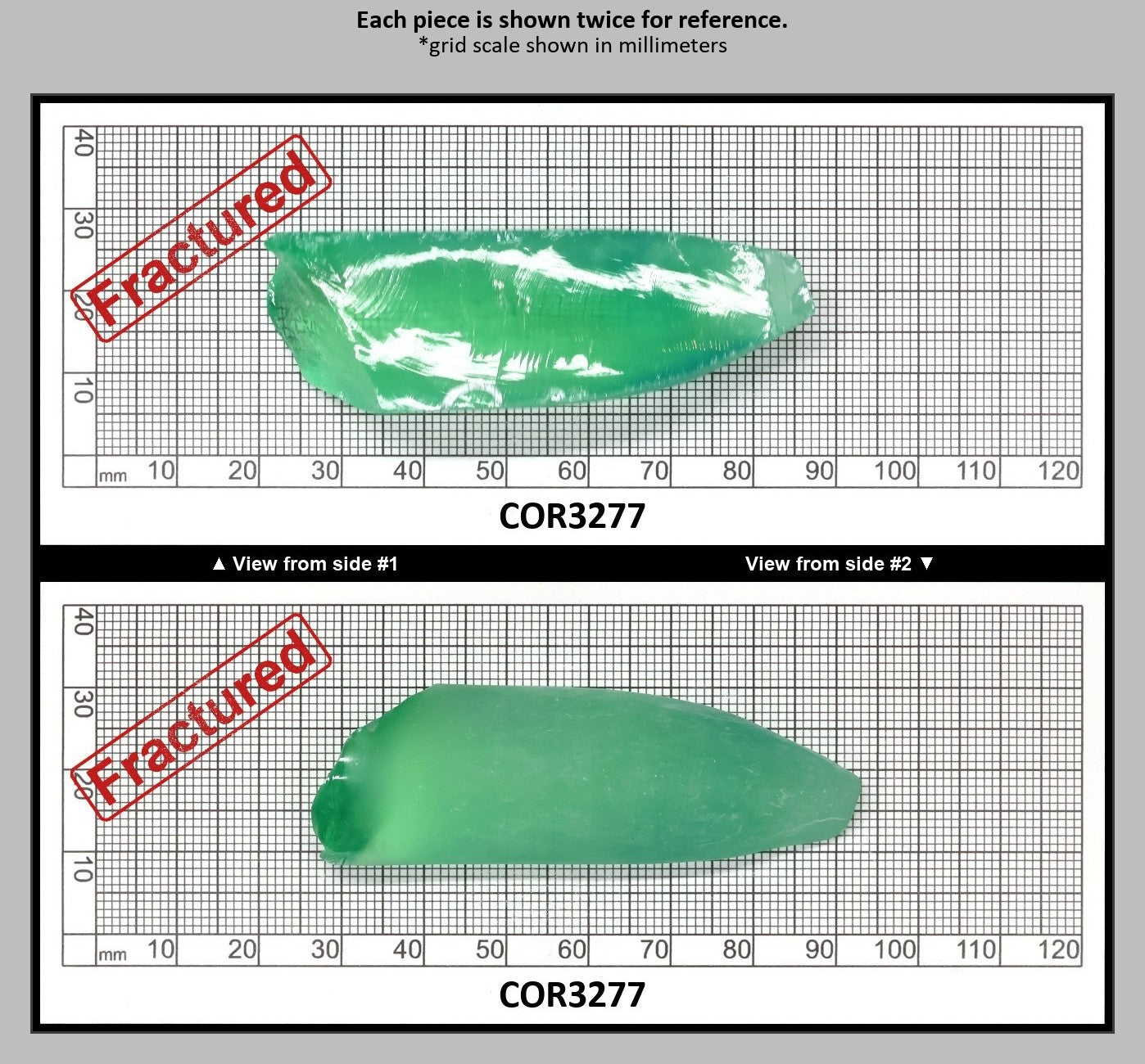 Light Green #73 Lab Created Corundum Sapphire Faceting Rough for Gem Cutting - Various Sizes - Split Boule : COR3277