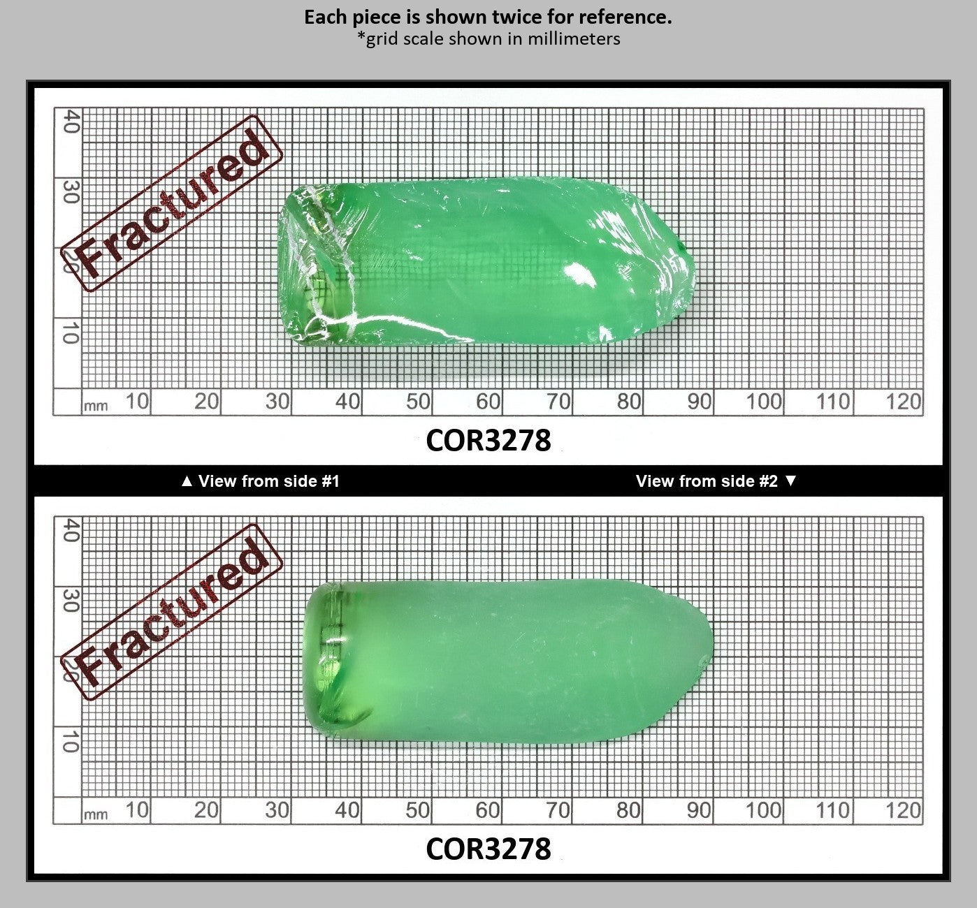 Light Green #73 Lab Created Corundum Sapphire Faceting Rough for Gem Cutting - Various Sizes - Split Boule : COR3278
