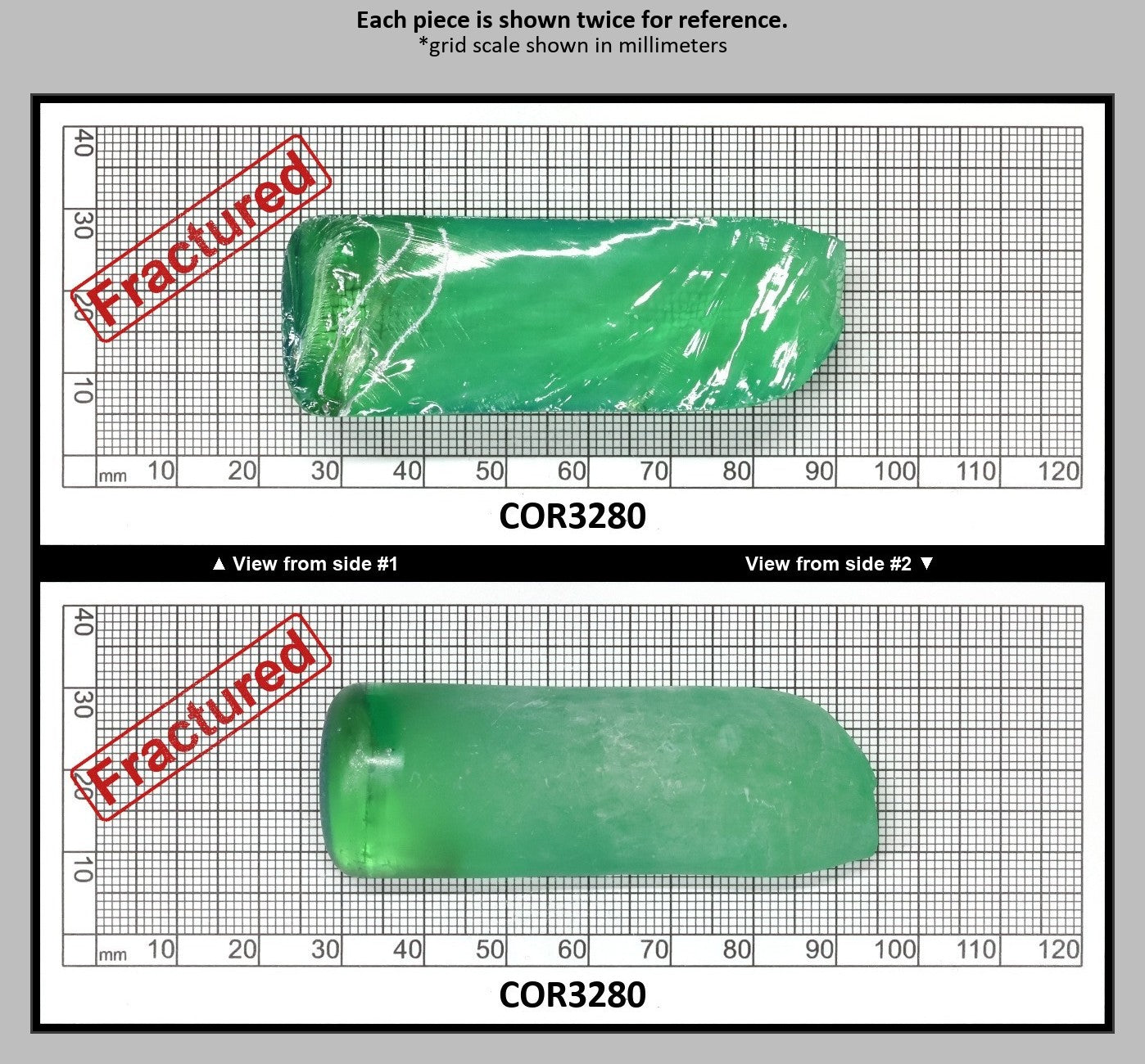 Light Green #73 Lab Created Corundum Sapphire Faceting Rough for Gem Cutting - Various Sizes - Split Boule : COR3280