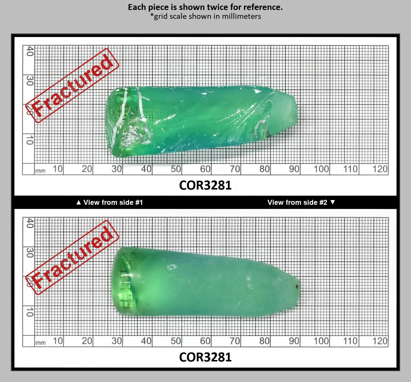 Light Green #73 Lab Created Corundum Sapphire Faceting Rough for Gem Cutting - Various Sizes - Split Boule : COR3281