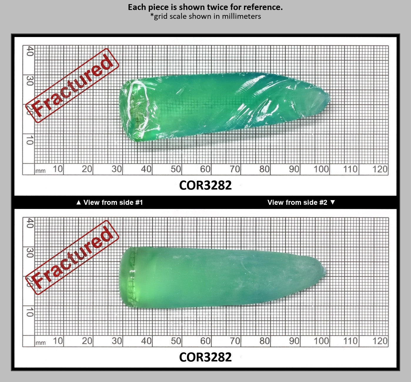 Light Green #73 Lab Created Corundum Sapphire Faceting Rough for Gem Cutting - Various Sizes - Split Boule : COR3282