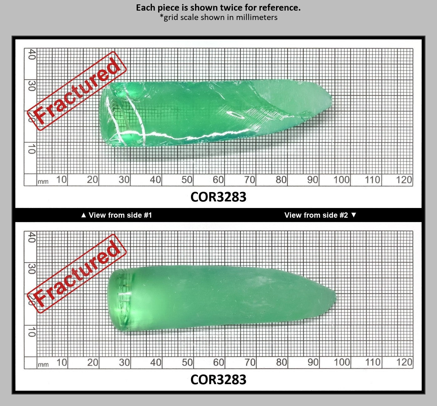 Light Green #73 Lab Created Corundum Sapphire Faceting Rough for Gem Cutting - Various Sizes - Split Boule : COR3283