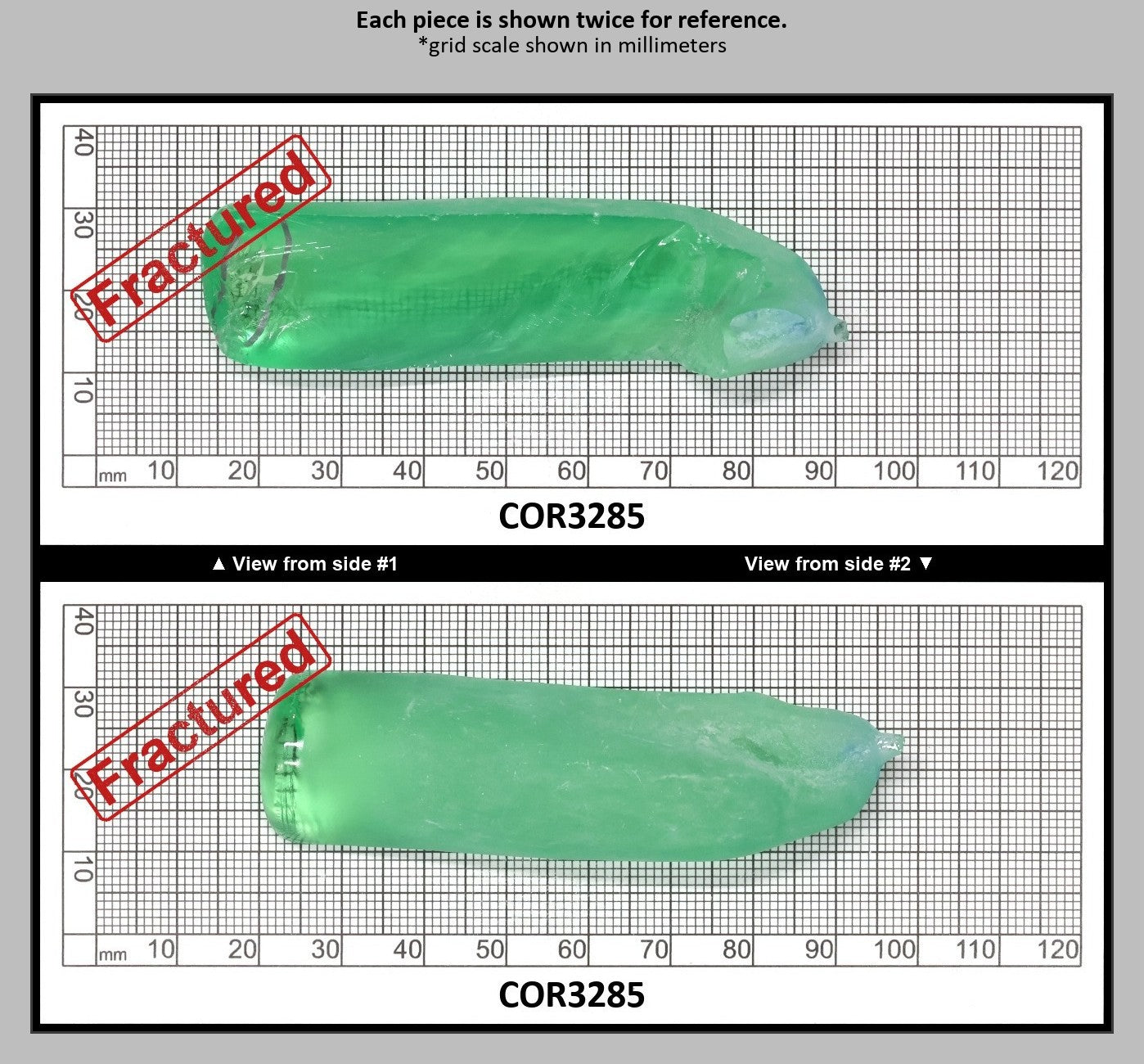Light Green #73 Lab Created Corundum Sapphire Faceting Rough for Gem Cutting - Various Sizes - Split Boule : COR3285
