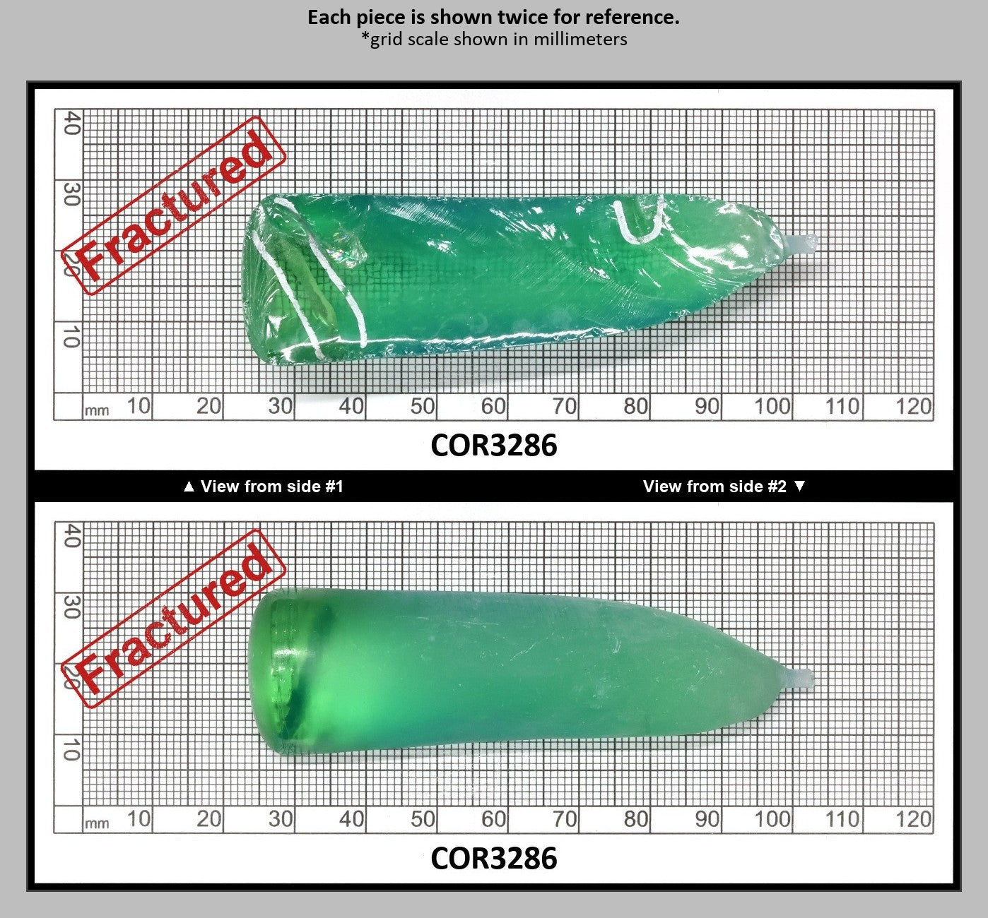 Light Green #73 Lab Created Corundum Sapphire Faceting Rough for Gem Cutting - Various Sizes - Split Boule : COR3286