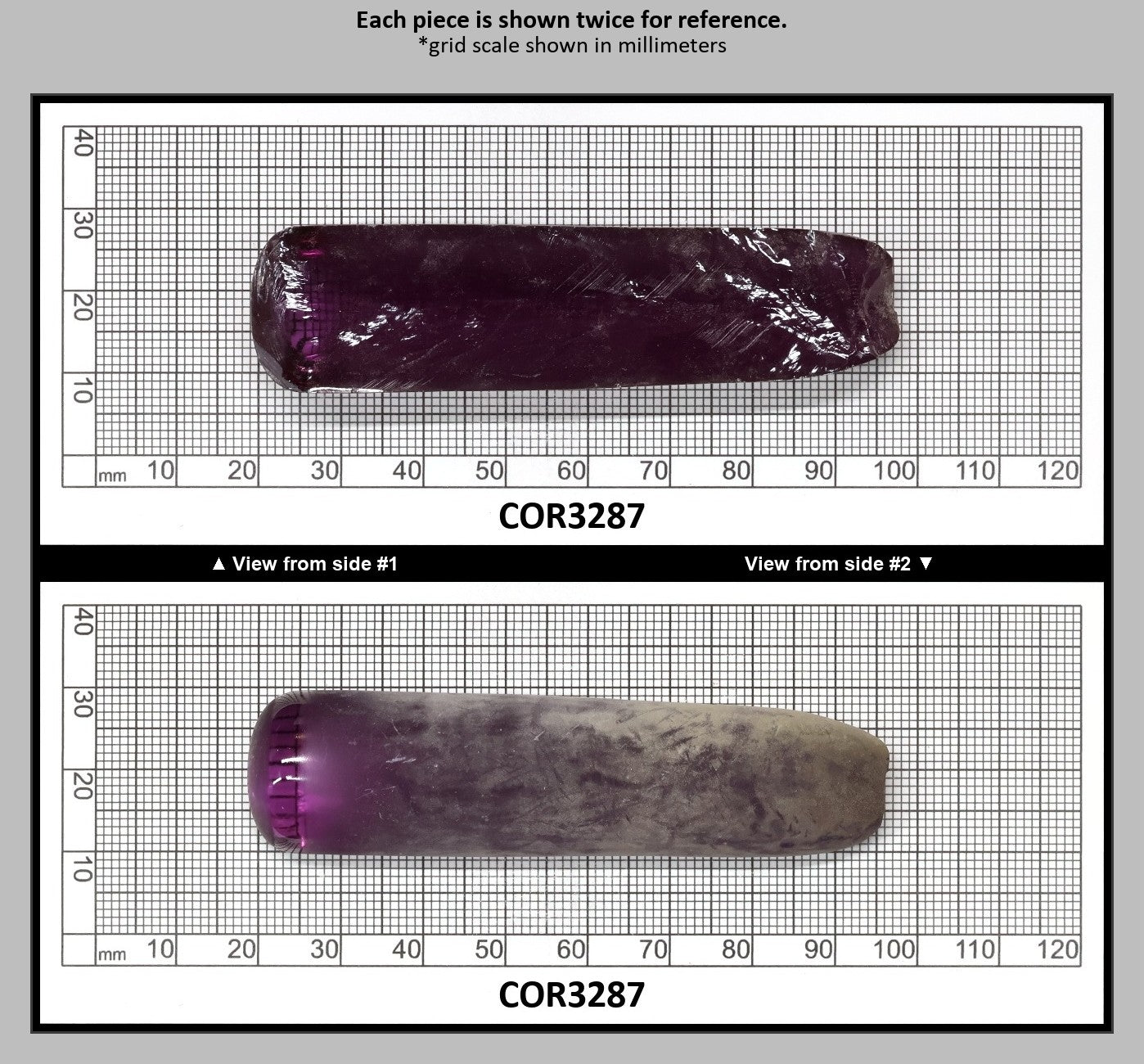 Djeva Alexandrite #48 Colored Lab Created Corundum Sapphire Faceting Rough for Gem Cutting - DISCONTINUED - Various Sizes - Split Boule : COR3287