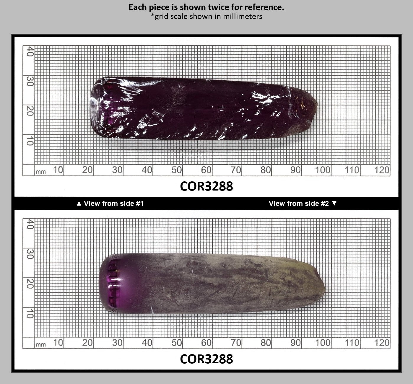 Djeva Alexandrite #48 Colored Lab Created Corundum Sapphire Faceting Rough for Gem Cutting - DISCONTINUED - Various Sizes - Split Boule : COR3288