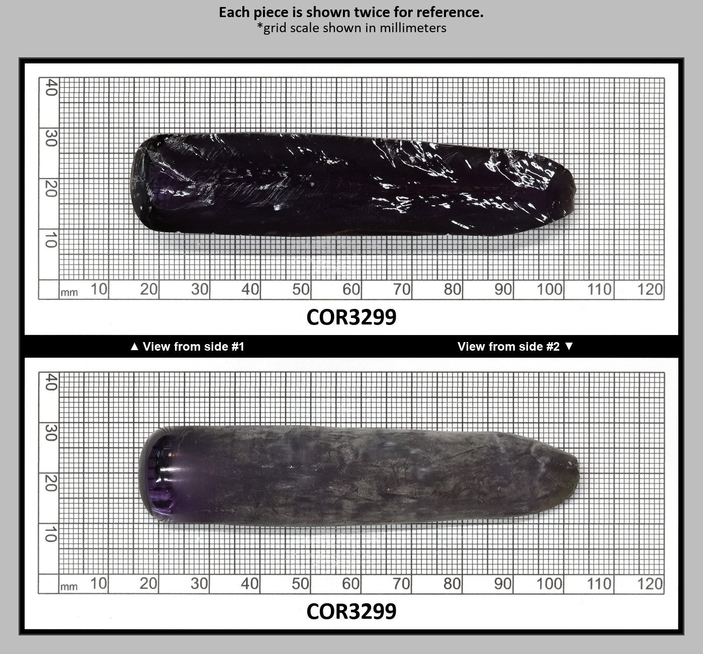 Djeva Alexandrite #47 Colored Lab Created Corundum Sapphire Faceting Rough for Gem Cutting - DISCONTINUED - Various Sizes - Split Boule : COR3299