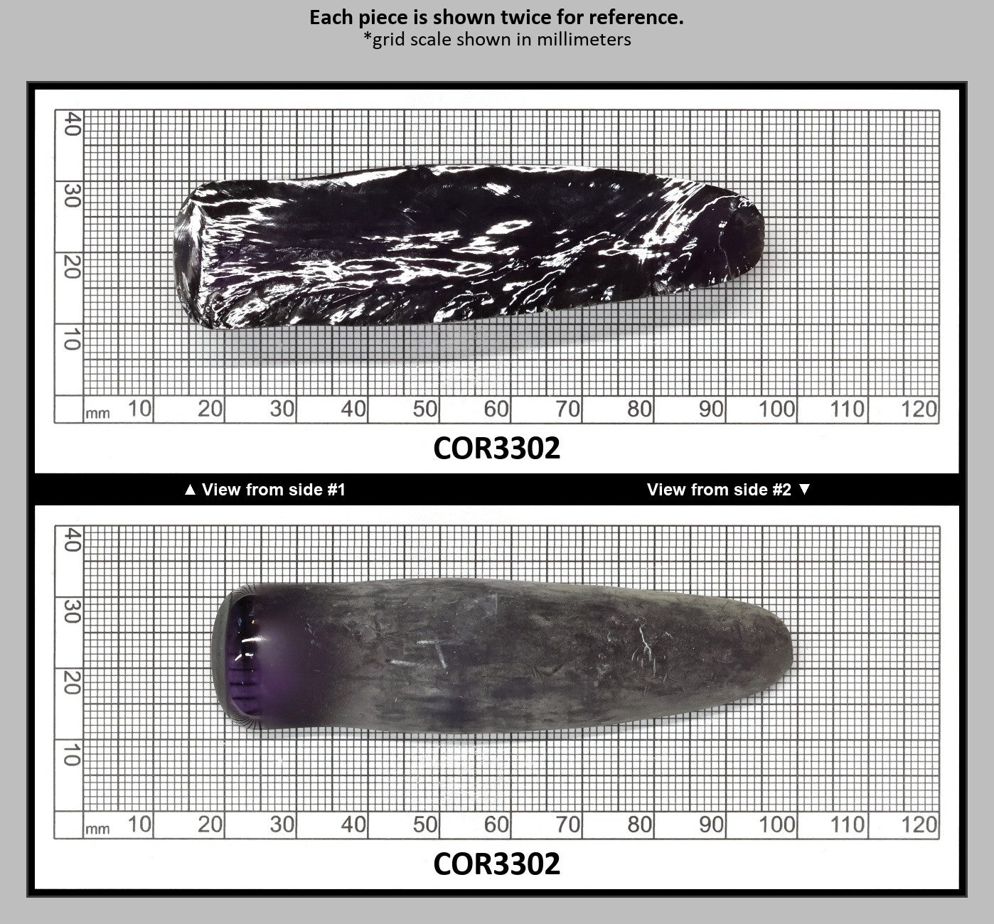 Djeva Alexandrite #47 Colored Lab Created Corundum Sapphire Faceting Rough for Gem Cutting - DISCONTINUED - Various Sizes - Split Boule : COR3302