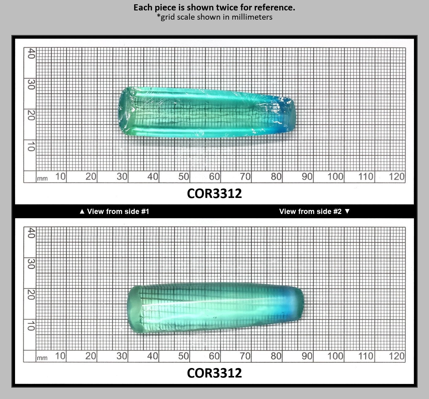 Light Paraiba Colored Lab Created Corundum Sapphire Faceting Rough for Gem Cutting - Various Sizes : COR3312