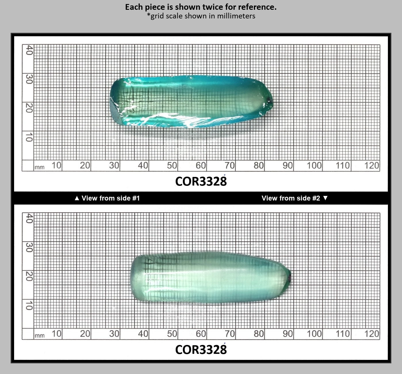 Light Paraiba Colored Lab Created Corundum Sapphire Faceting Rough for Gem Cutting - Various Sizes : COR3328