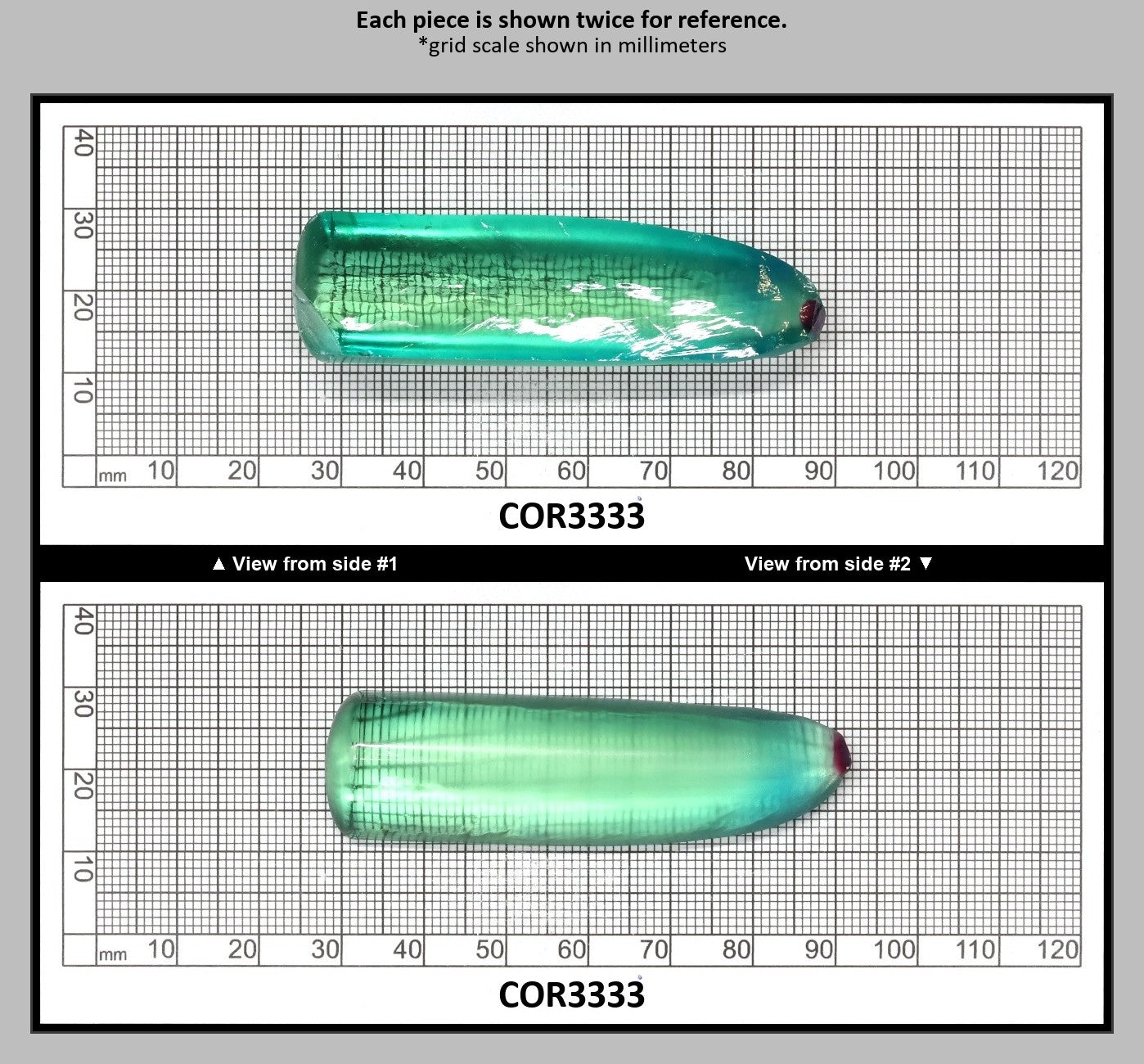 Light Paraiba Colored Lab Created Corundum Sapphire Faceting Rough for Gem Cutting - Various Sizes : COR3333