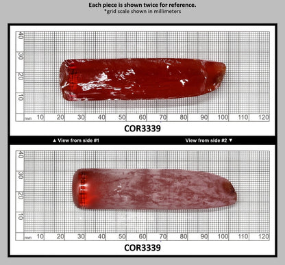 Djeva Padparadscha #55SP Lab Created Corundum Sapphire Faceting Rough for Gem Cutting - DISCONTINUED - Various Sizes - Split Boule : COR3339