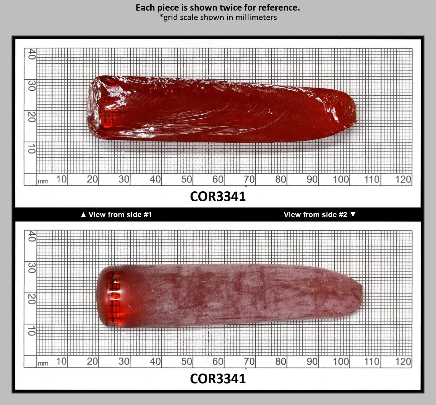 Djeva Padparadscha #55SP Lab Created Corundum Sapphire Faceting Rough for Gem Cutting - DISCONTINUED - Various Sizes - Split Boule : COR3341
