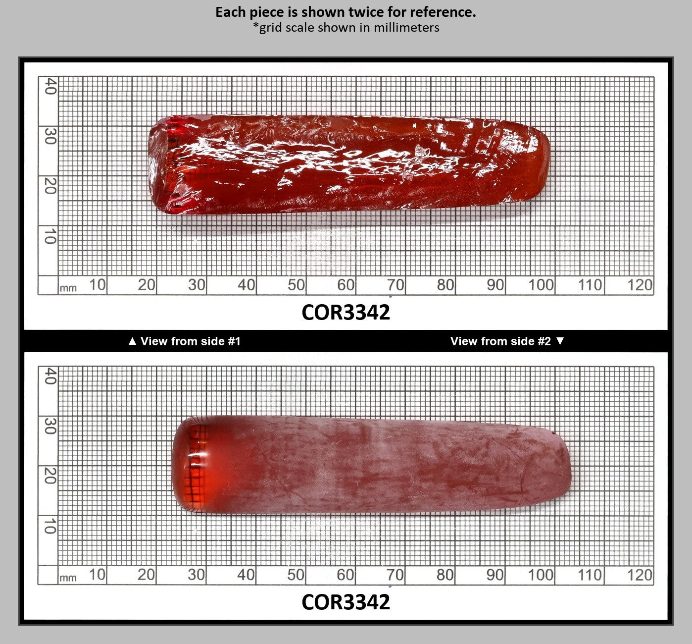 Djeva Padparadscha #55SP Lab Created Corundum Sapphire Faceting Rough for Gem Cutting - DISCONTINUED - Various Sizes - Split Boule : COR3342