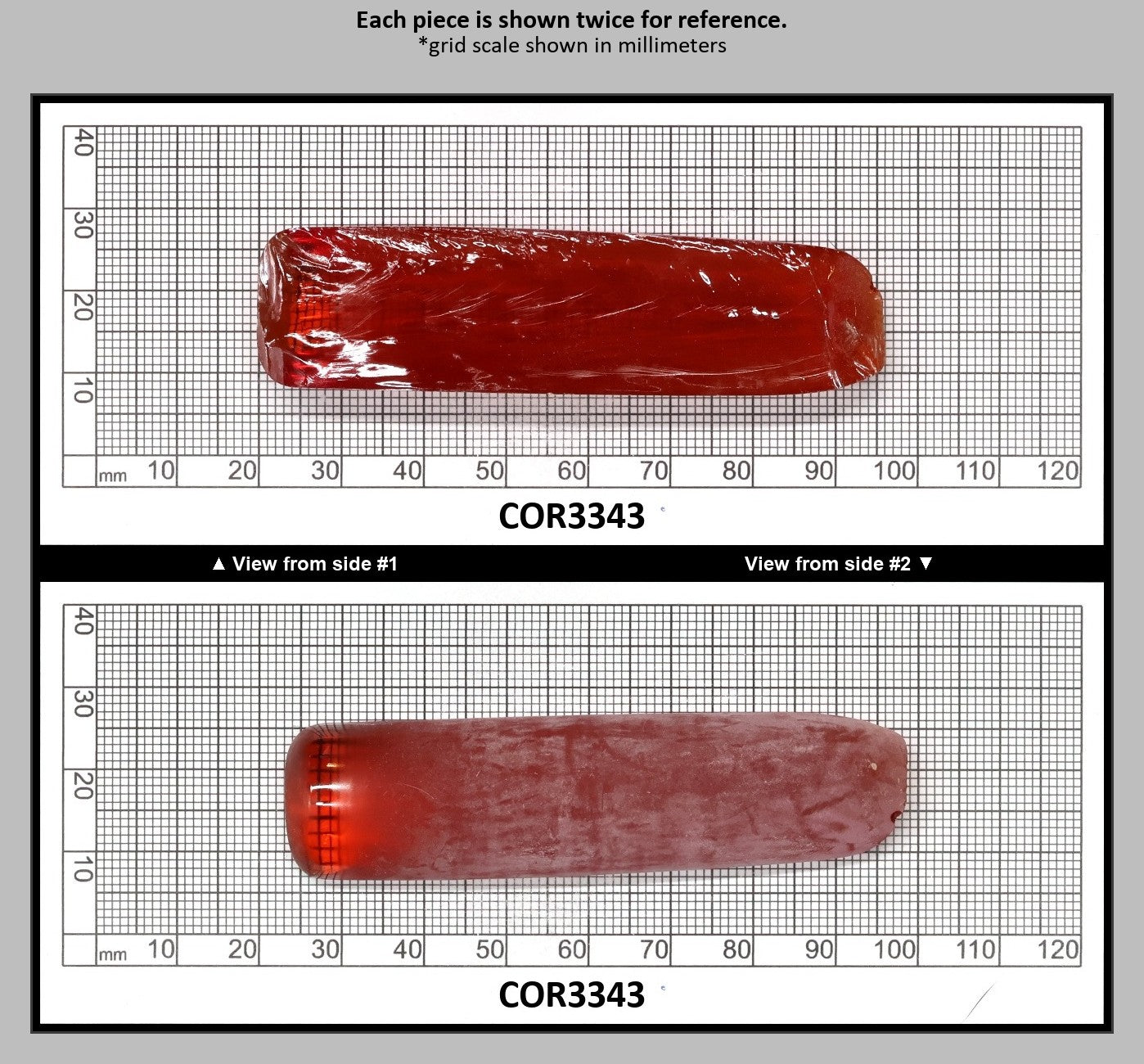 Djeva Padparadscha #55SP Lab Created Corundum Sapphire Faceting Rough for Gem Cutting - DISCONTINUED - Various Sizes - Split Boule : COR3343