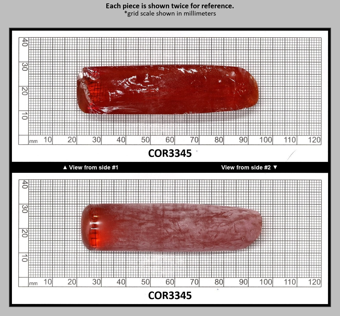 Djeva Padparadscha #55SP Lab Created Corundum Sapphire Faceting Rough for Gem Cutting - DISCONTINUED - Various Sizes - Split Boule : COR3345