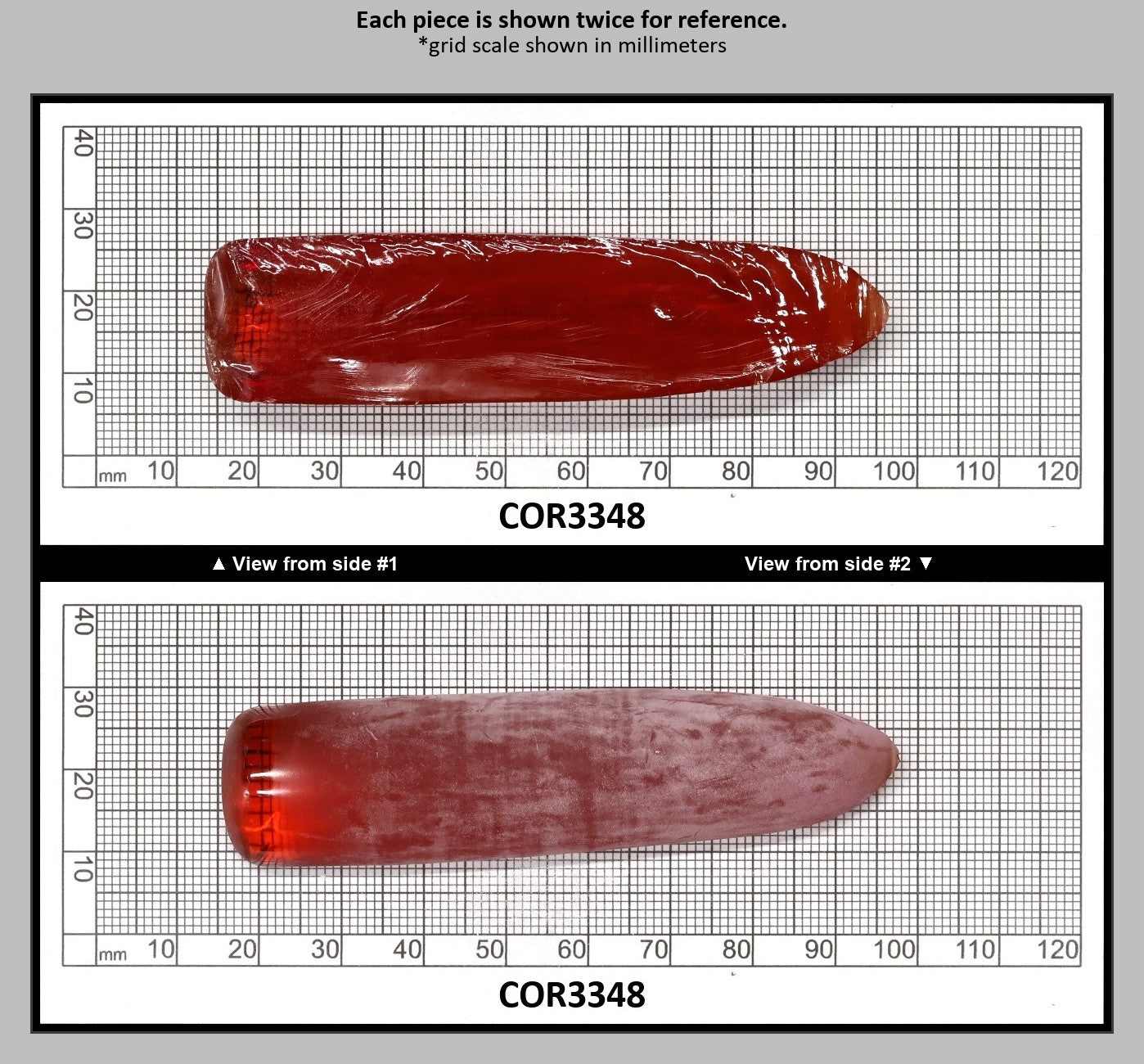 Djeva Padparadscha #55SP Lab Created Corundum Sapphire Faceting Rough for Gem Cutting - DISCONTINUED - Various Sizes - Split Boule : COR3348