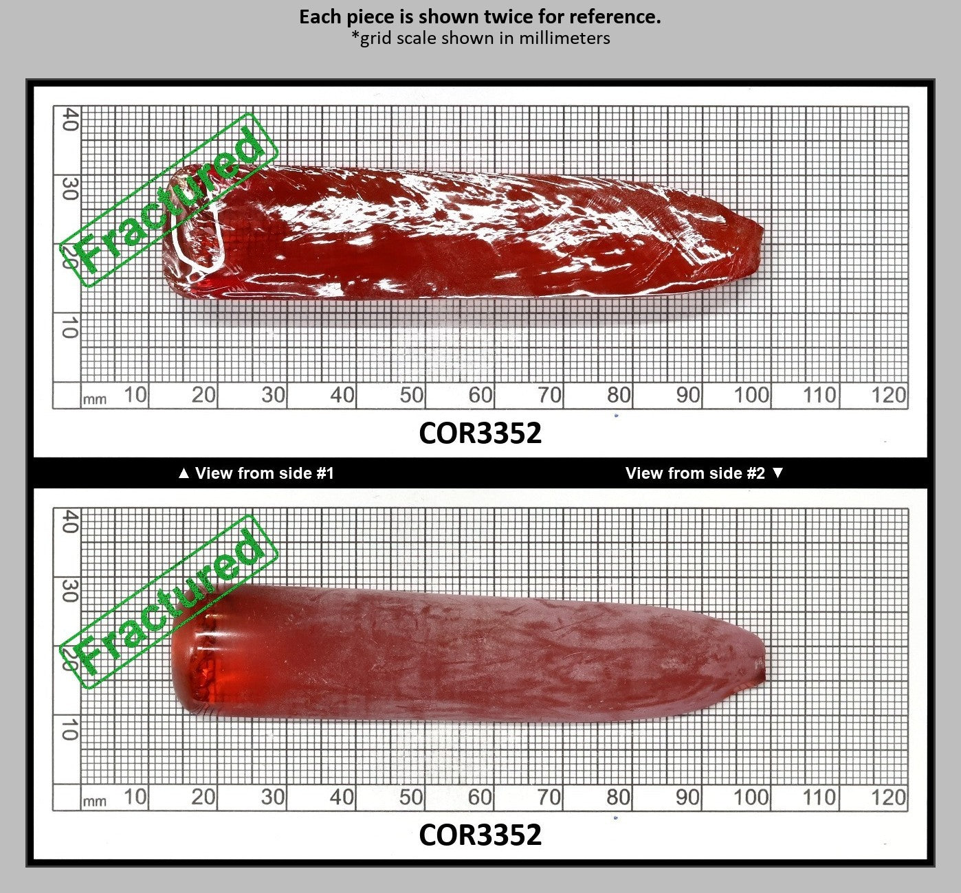 Djeva Padparadscha #55SP Lab Created Corundum Sapphire Faceting Rough for Gem Cutting - DISCONTINUED - Various Sizes - Split Boule : COR3352