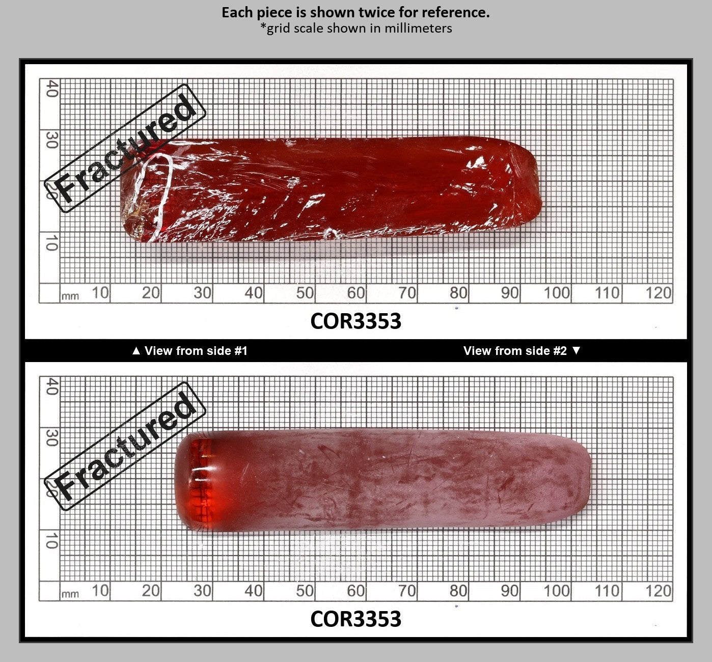 Djeva Padparadscha #55SP Lab Created Corundum Sapphire Faceting Rough for Gem Cutting - DISCONTINUED - Various Sizes - Split Boule : COR3353