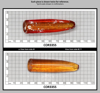 Orange #22SP Lab Created Corundum Faceting Rough for Gem Cutting - Various Sizes - Split Boule : COR3355